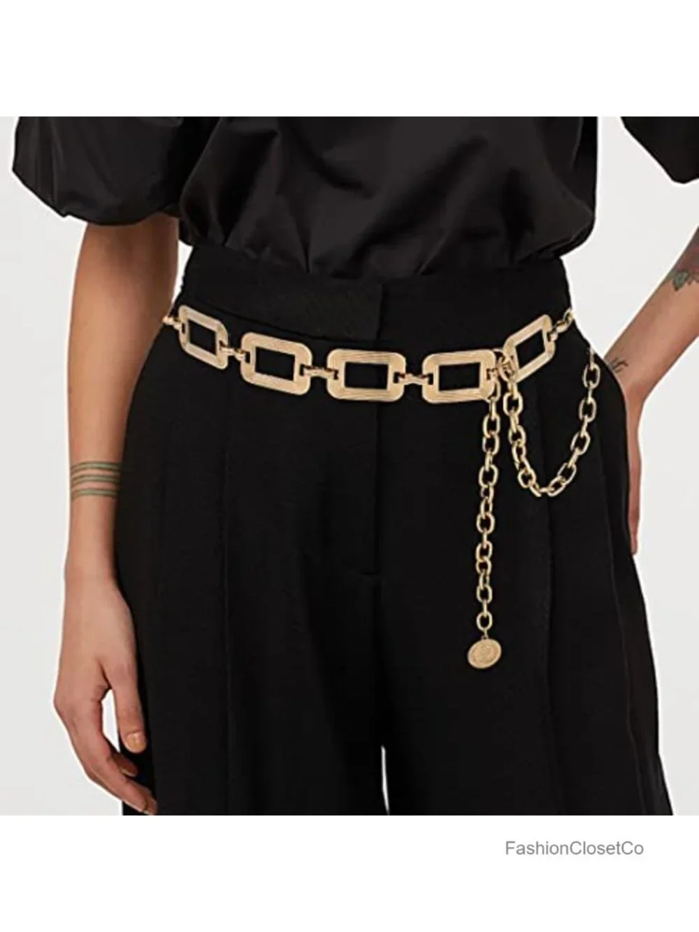 Chunky Link Chain Belt, Metal Waist Belt for Women, Alloy Belly Chain